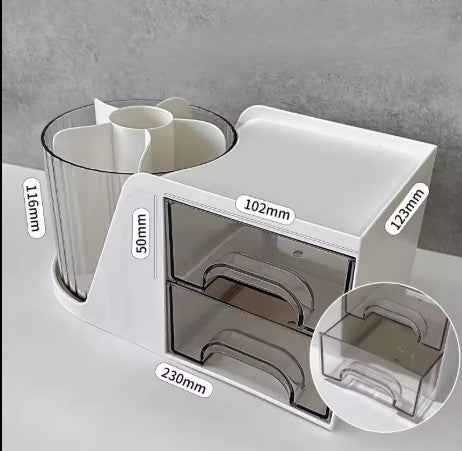 Organizer Da Scrivania Con Cassetti Beige