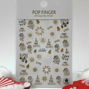 Adesivi Natale Cj-019 Oro