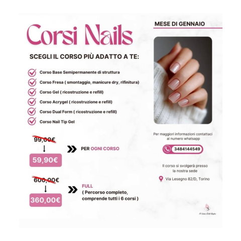 Corsi Nails Gennaio a Torino – Formazione Professionale per Onicotecniche e Centri Estetici