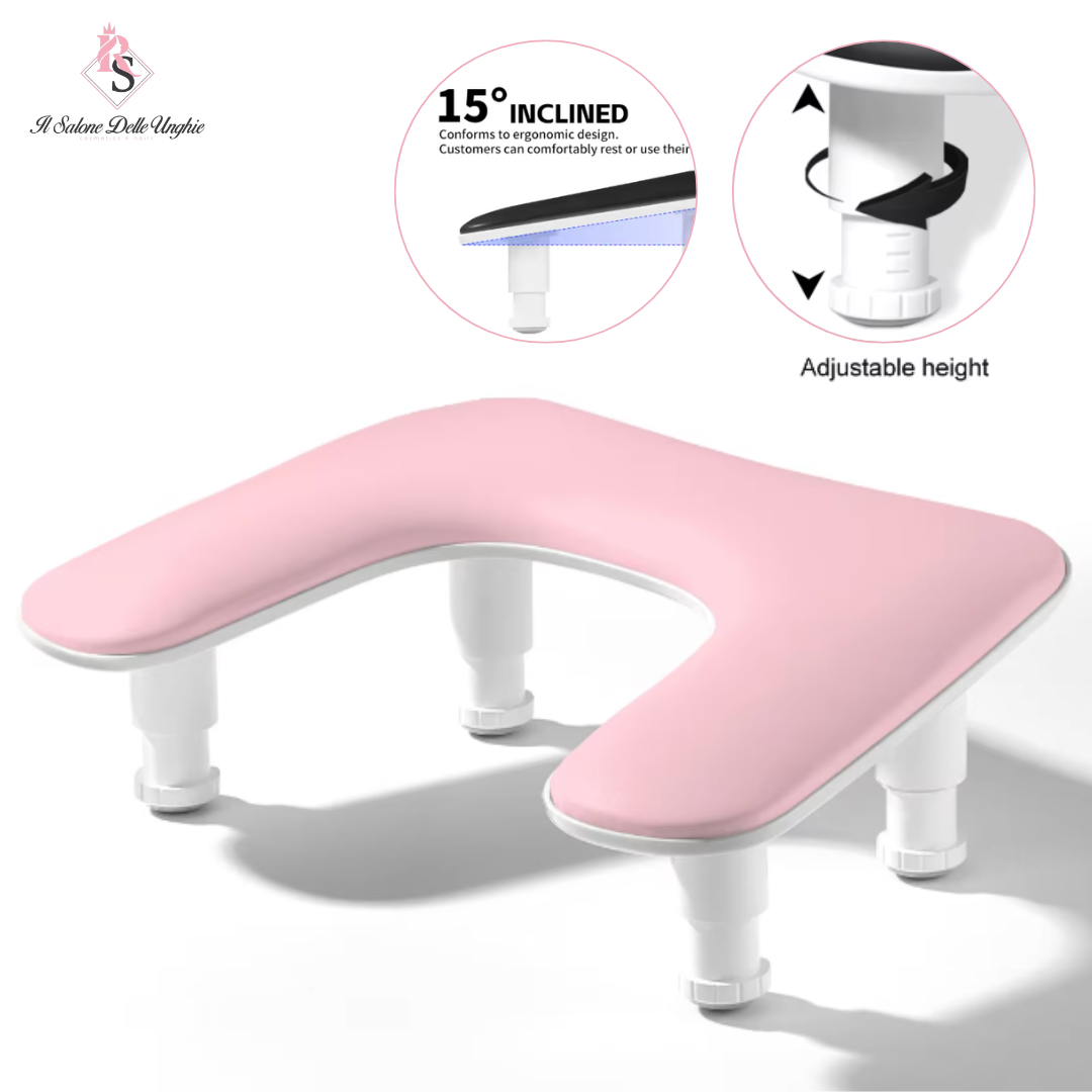 Poggiamano ergonomico rosa: il supporto ideale per la tua postazione manicure professionale - Il Salone Delle Unghie